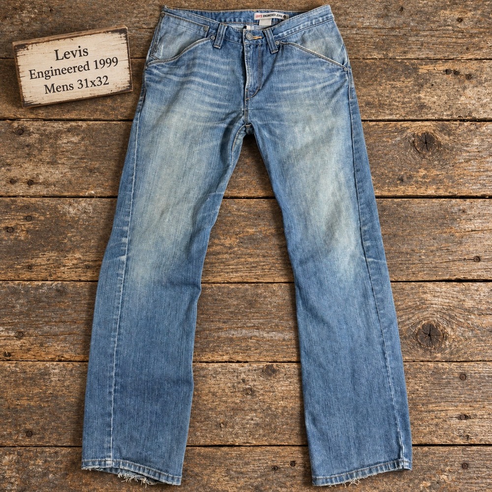 Vintage Levi's Engineered Jeans 1999 Mens 31x32 Medium Wash Twisted Leg Denim